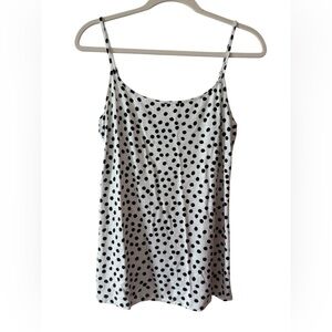 Ann Taylor LOFT Women's Size Large Black White Polka Dot Camisole